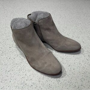Sam Edelman Taupe/Grey Suede Petty Ankle Bootie - Womens 6.5